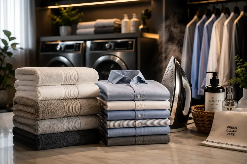 Freshly washed and folded laundry